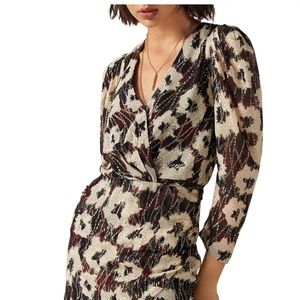 SOLD! 🎈BA&SH Kivy Metallic Floral Print Mini Dress